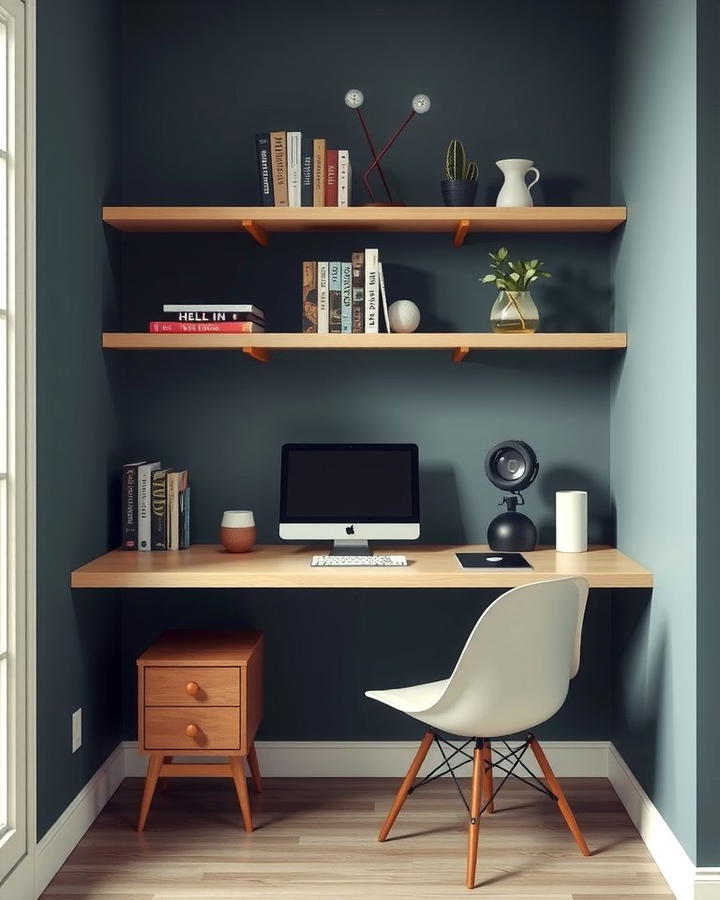 Floating Desk with Shelves for Extra Storage