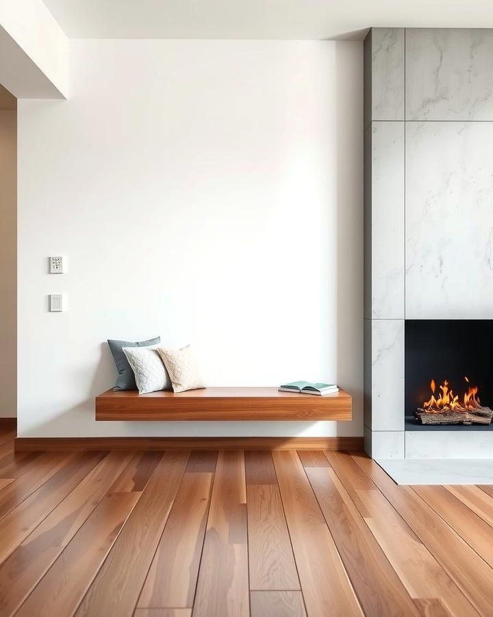 Floating Fireplace Bench