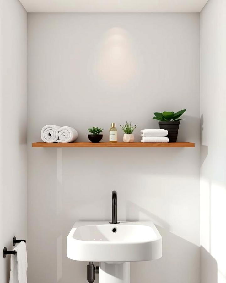 Floating Shelves Beneath the Sink