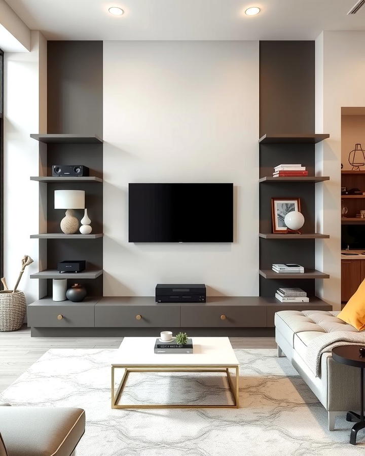 Floating Shelves as a Media Center Solution