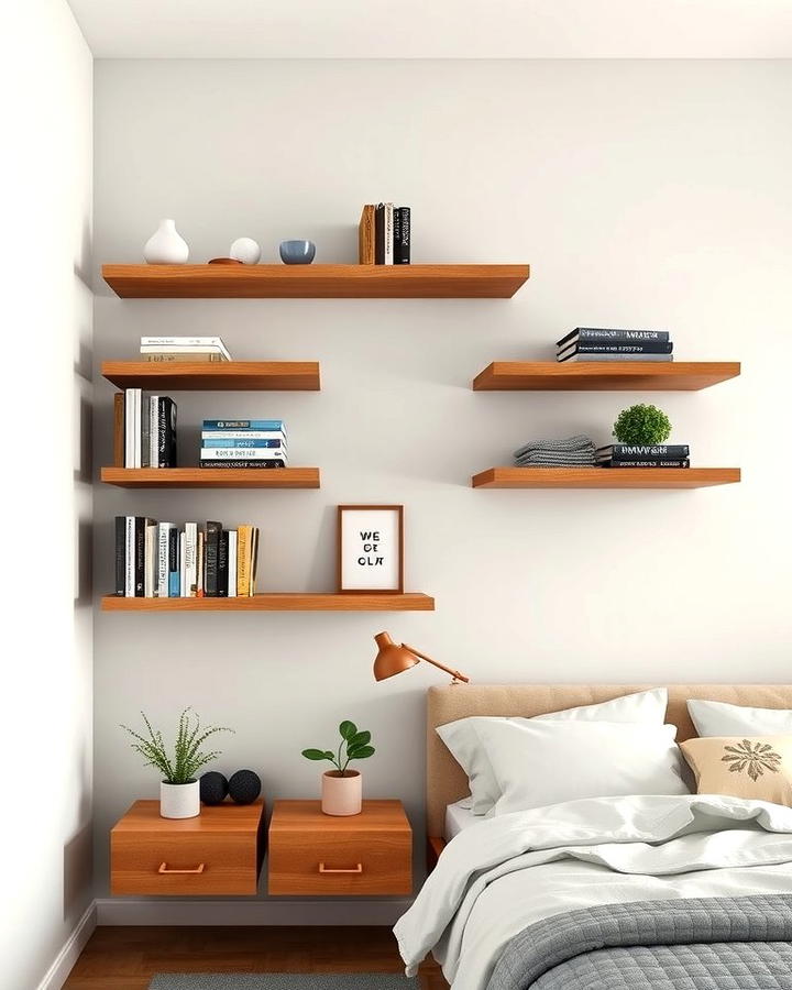 Floating Shelves for Vertical Organization