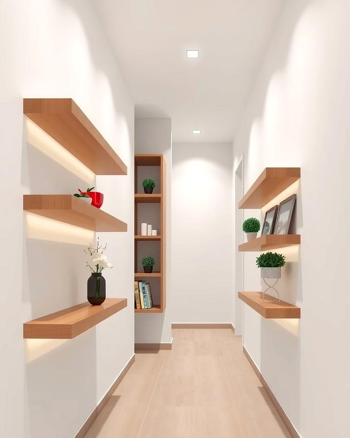 Floating Shelves for Vertical Storage