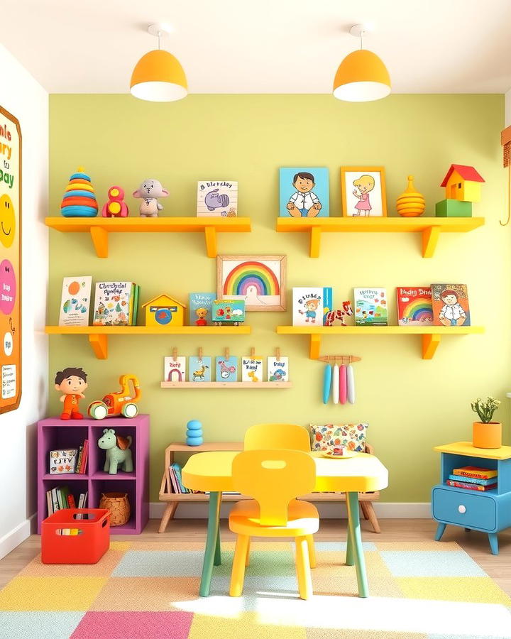 Floating Shelves for a Kids Room Display