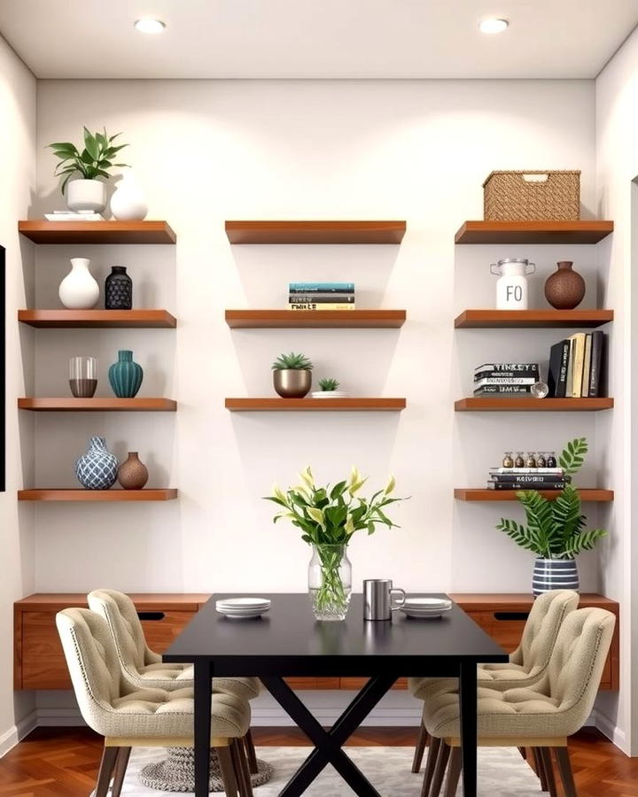 Floating Shelves with Decor Accents