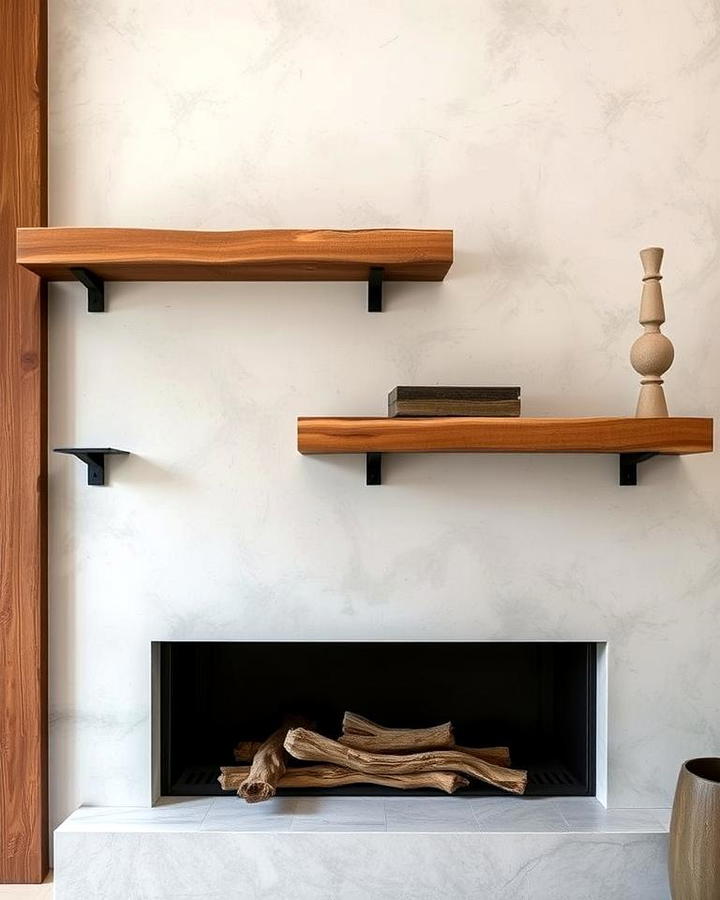 Floating Shelves with Textured Finishes