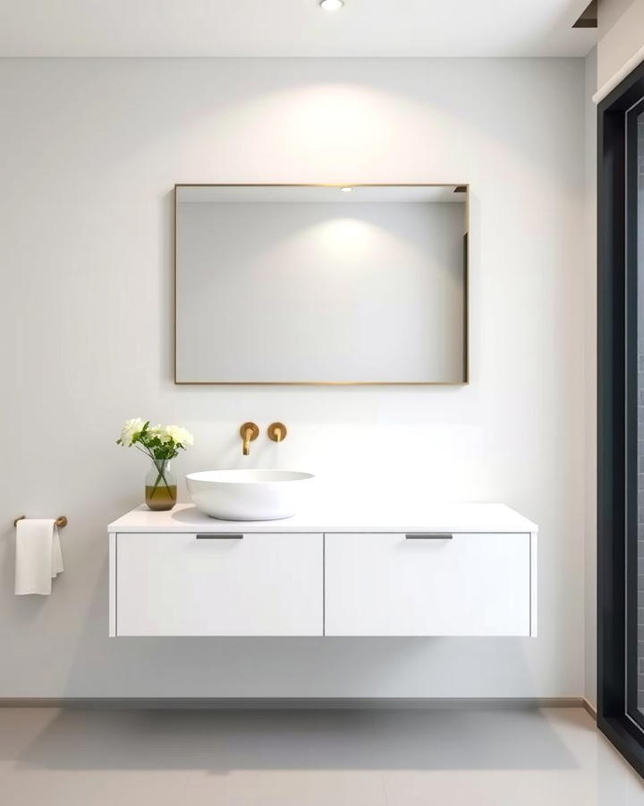 Floating Vanity With Integrated Sink