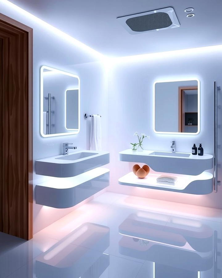 Floating Vanity With LED Lighting