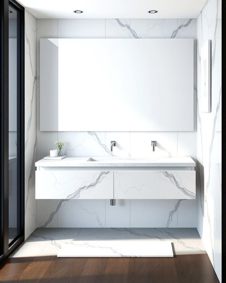 Floating Vanity With Marble Countertop