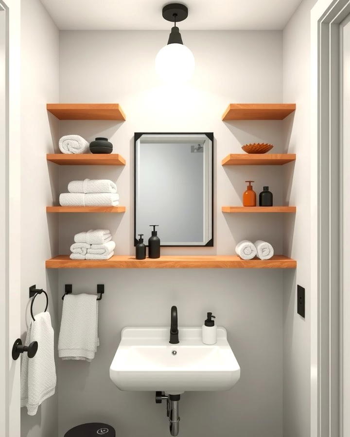 Floating Vanity With Open Shelving 2