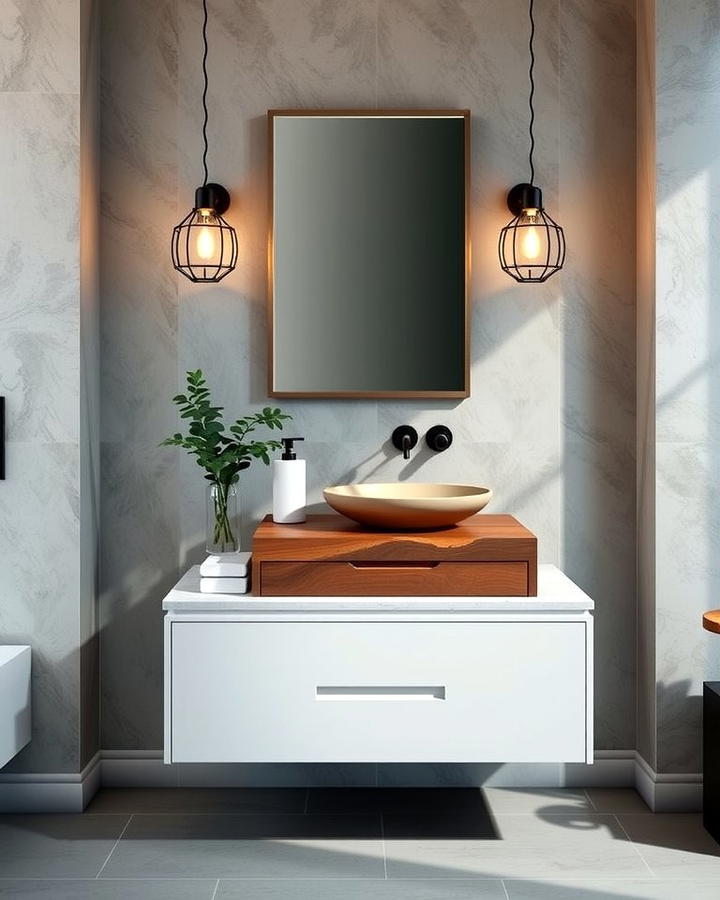 Floating Vanity With Vessel Sink