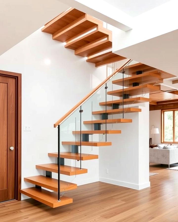 Floating White Oak Staircase