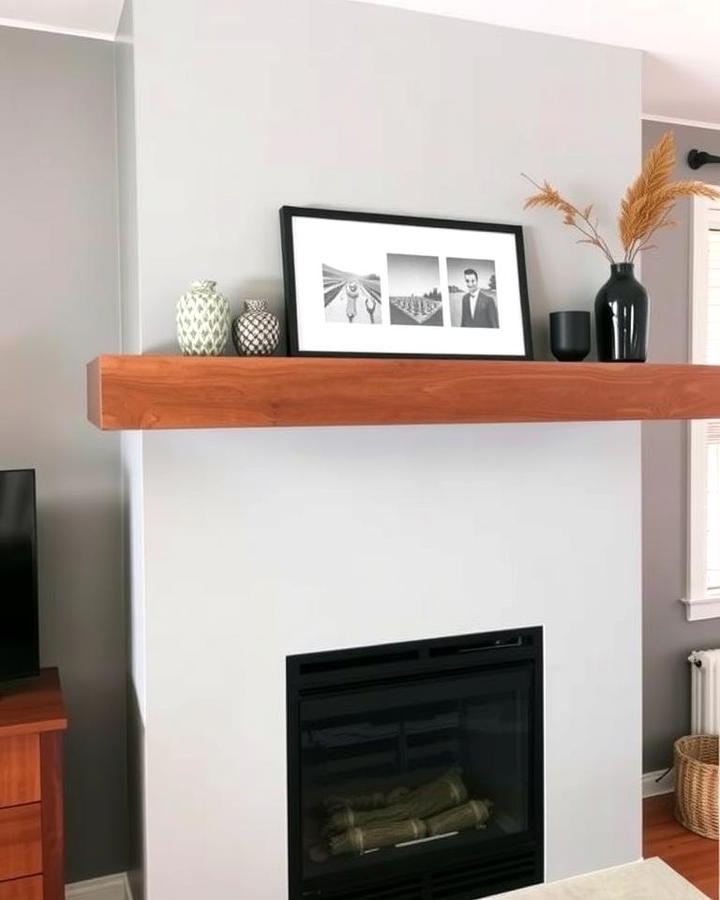 Floating Wood Mantel