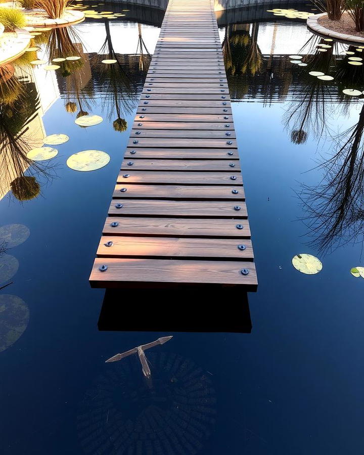 Floating Wooden Plank Bridge