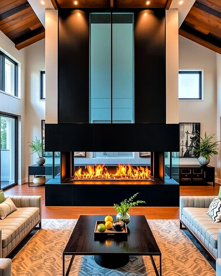 Floor to Ceiling Dual sided Fireplace