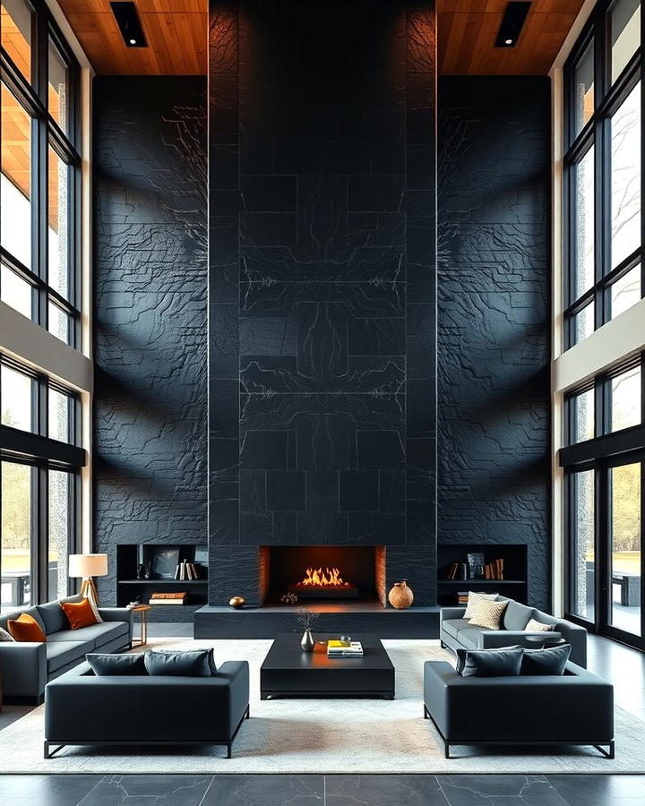 Floor to Ceiling Statement Fireplace