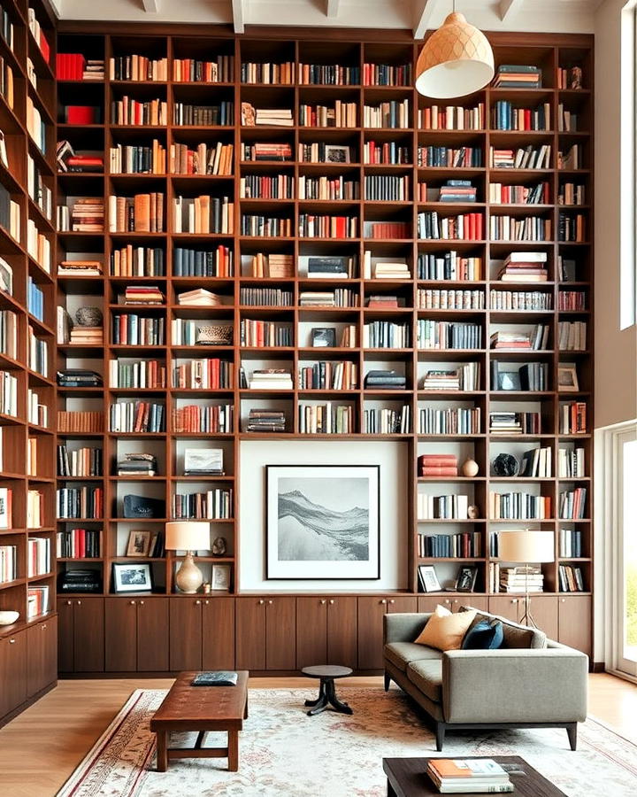 Floor to ceiling Built in Bookshelf Idea