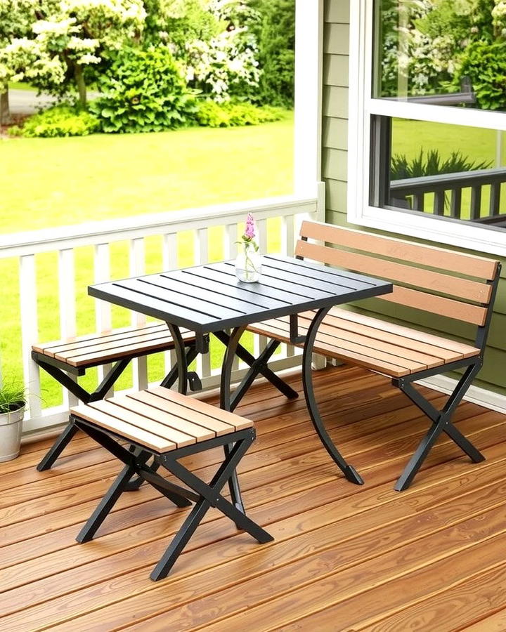 Folding Bench with Tabletop