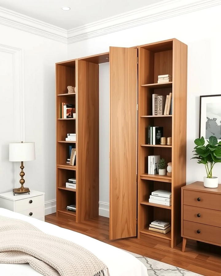 Folding Room Dividers with Shelves