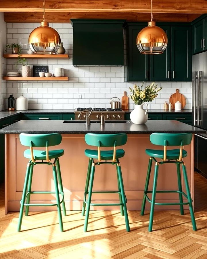 Forest Green Bar Stools