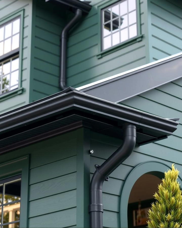 Forest Green Exterior with Black Gutters