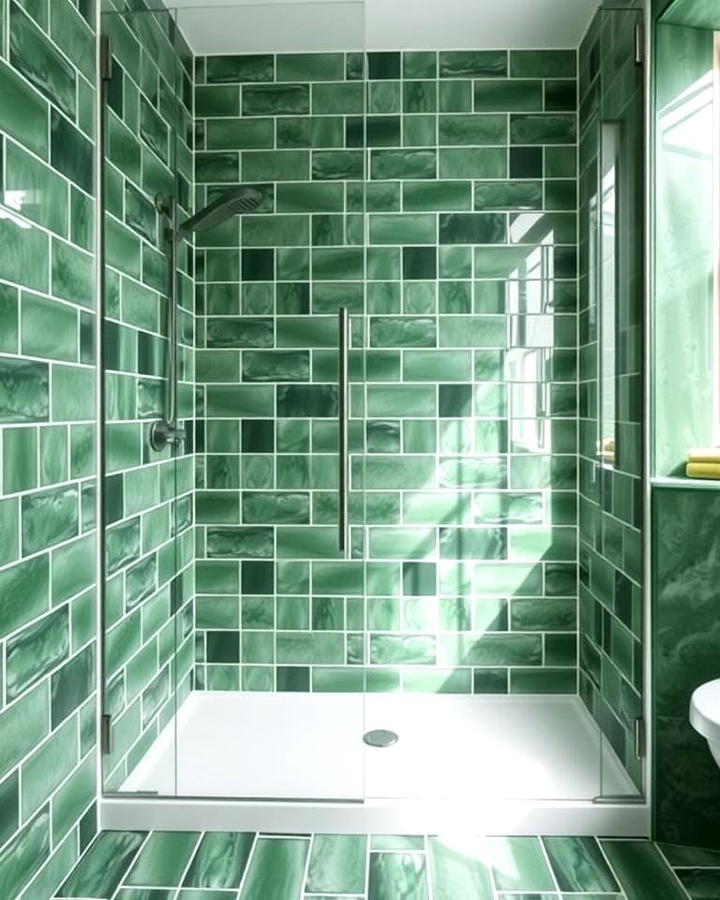 Forest Green Shower Tiles