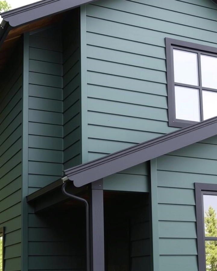 Forest Green Siding with Black Corner Trim