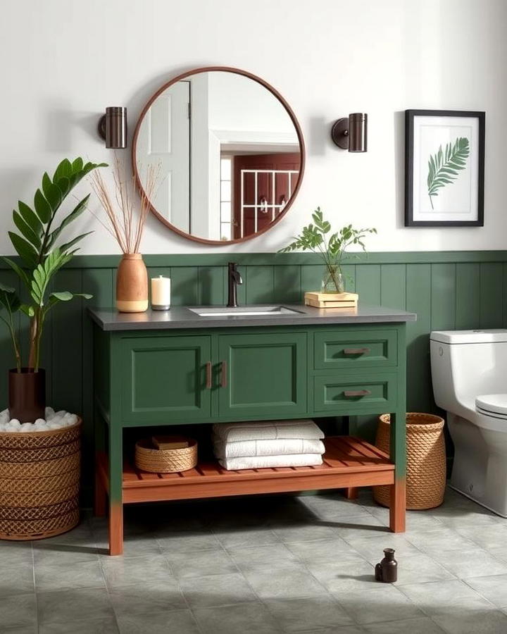 Forest Green Vanity for a Natural Look