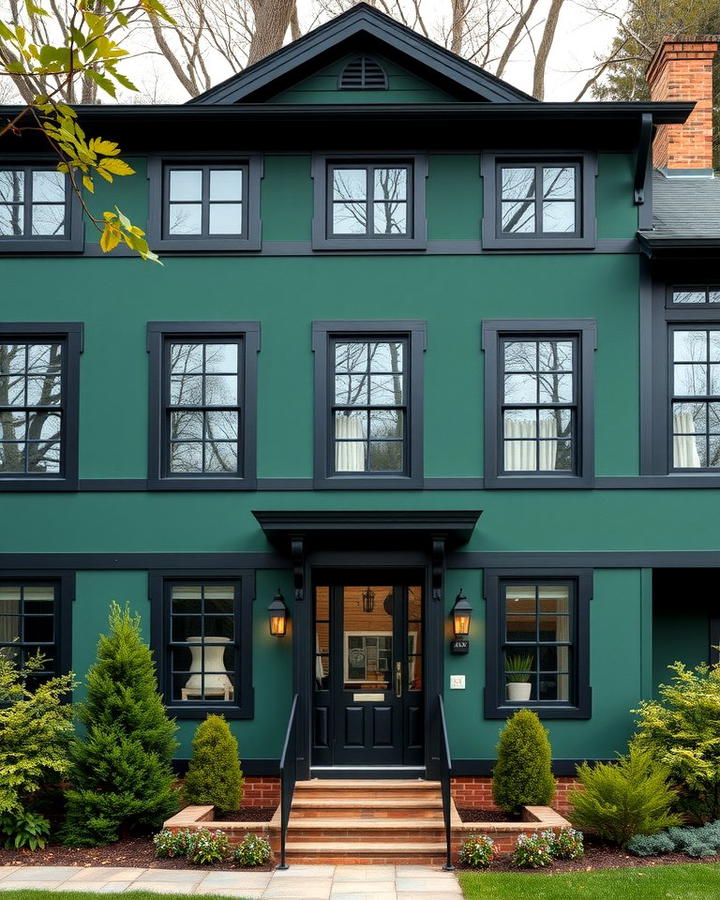 Forest Green with Black Trim for a Bold Exterior