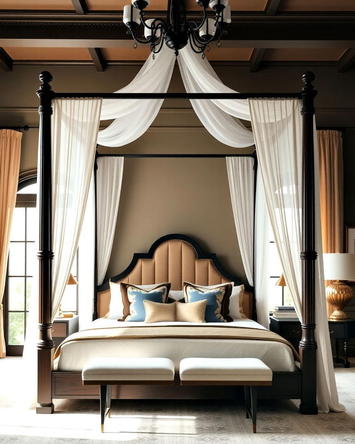 Four poster Bed Glam Bedroom