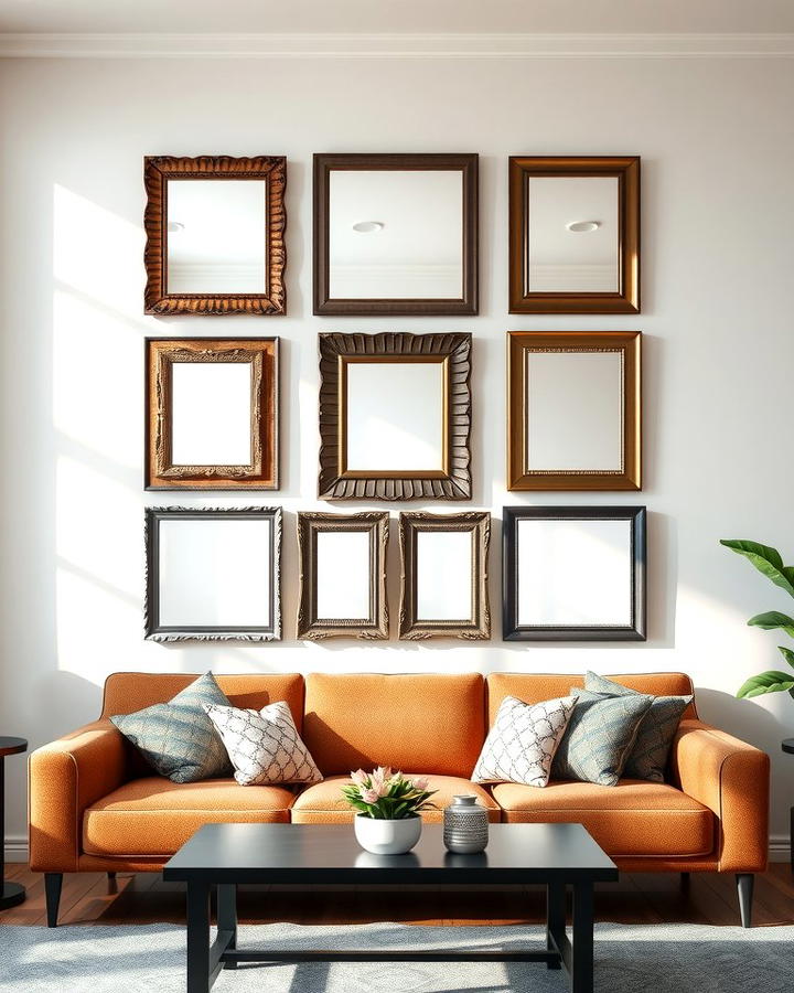 Framed Mirrors Above the Sofa