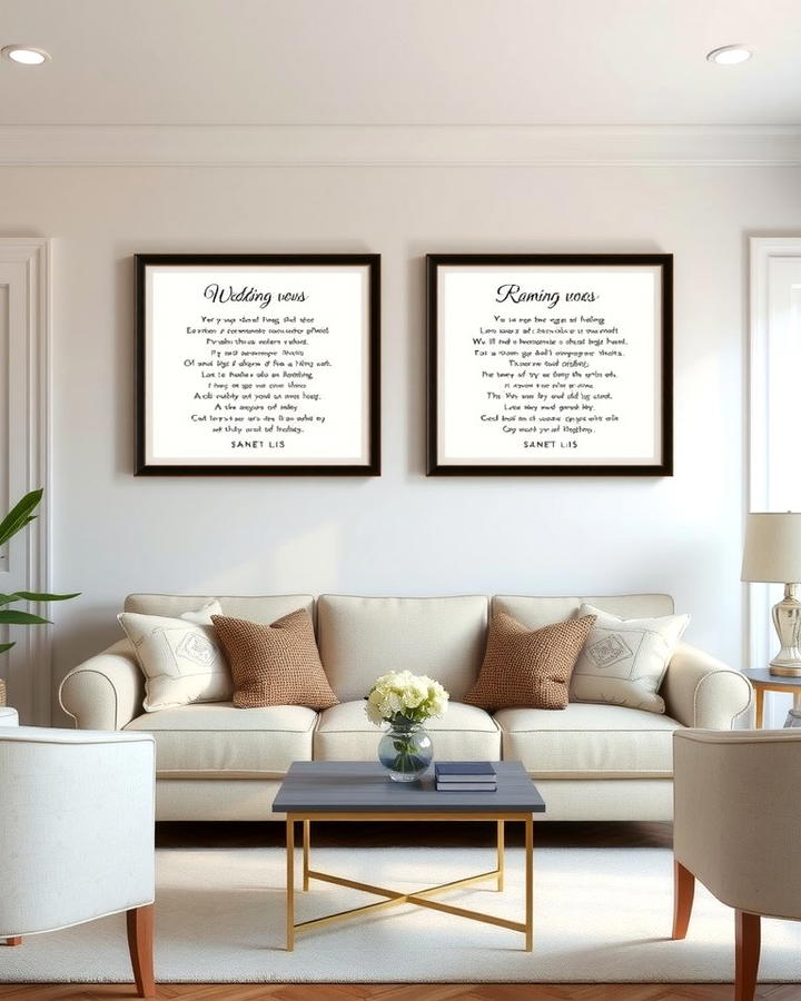 Framed Wedding Vows