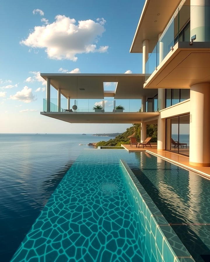 Frameless Glass Balconies with Infinity Pool Integration