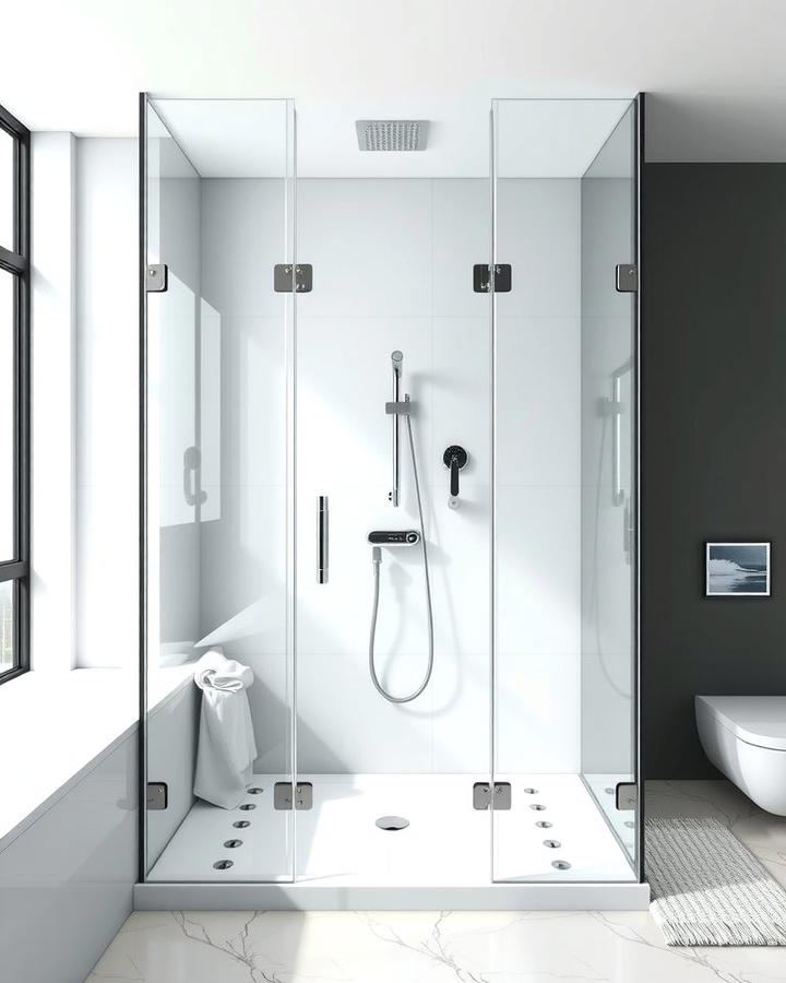 Frameless Glass Double Shower