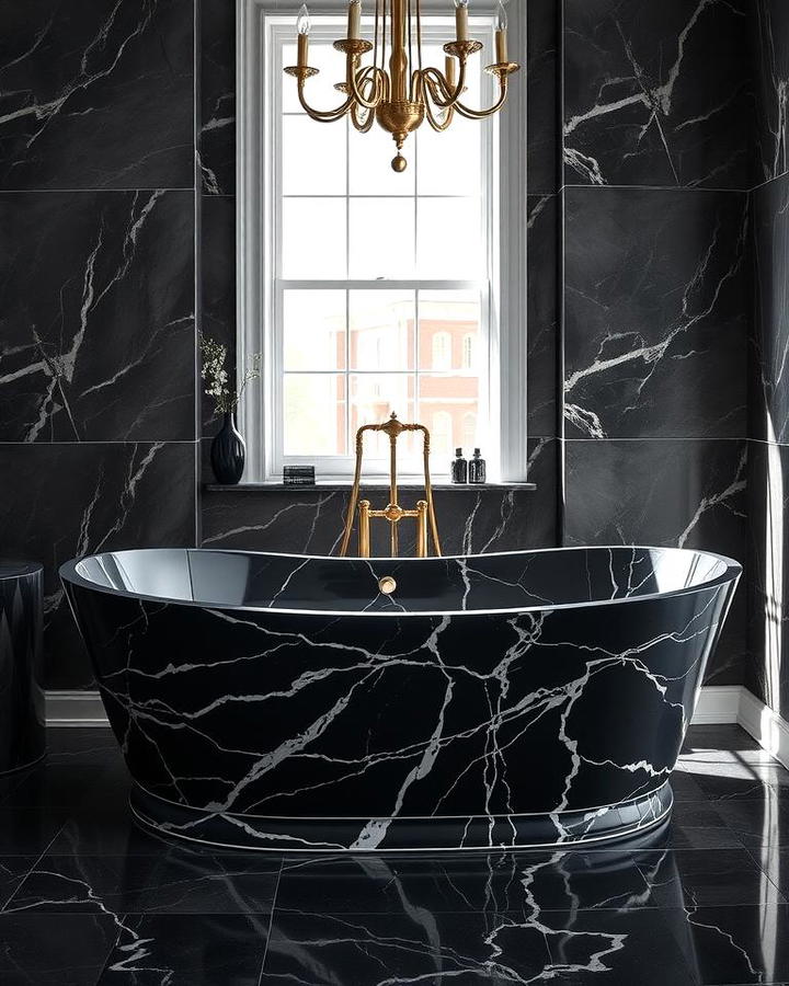 Freestanding Black Marble Bathtubs