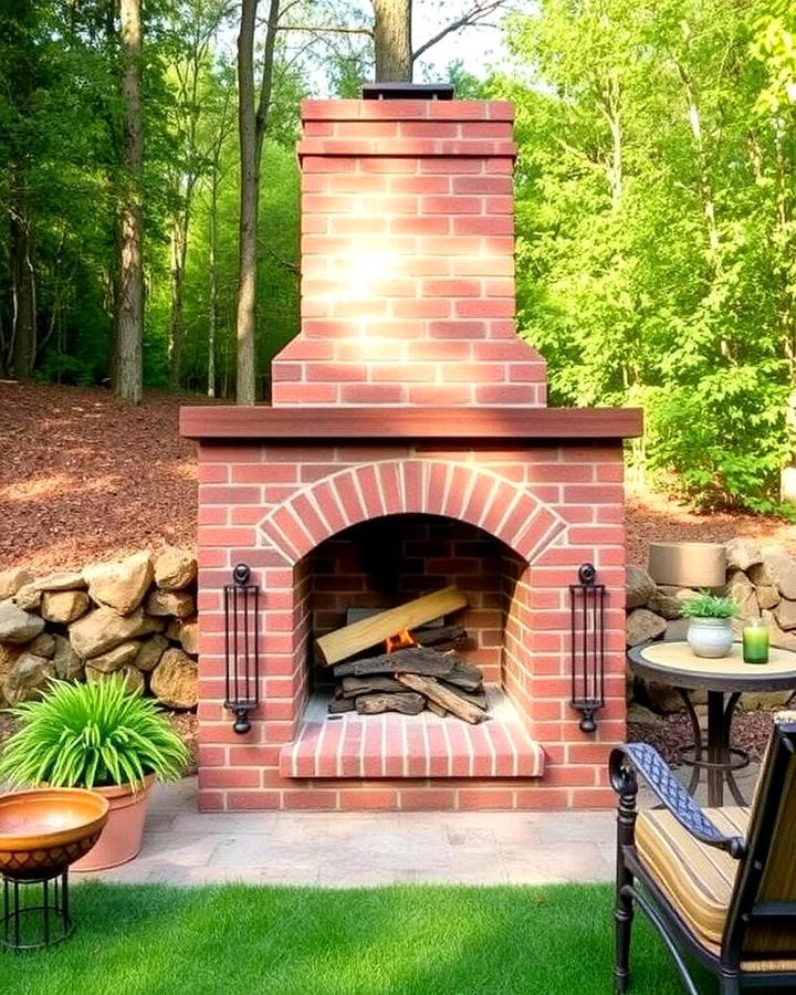 Freestanding Brick Fireplace