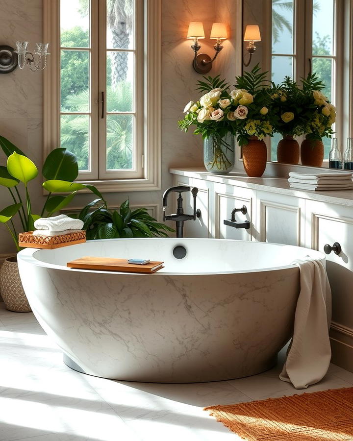 Freestanding Stone Bathtub for Luxury and Elegance