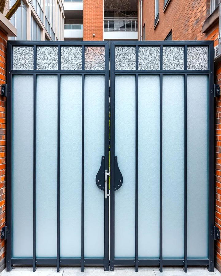 Frosted Glass and Metal Gate