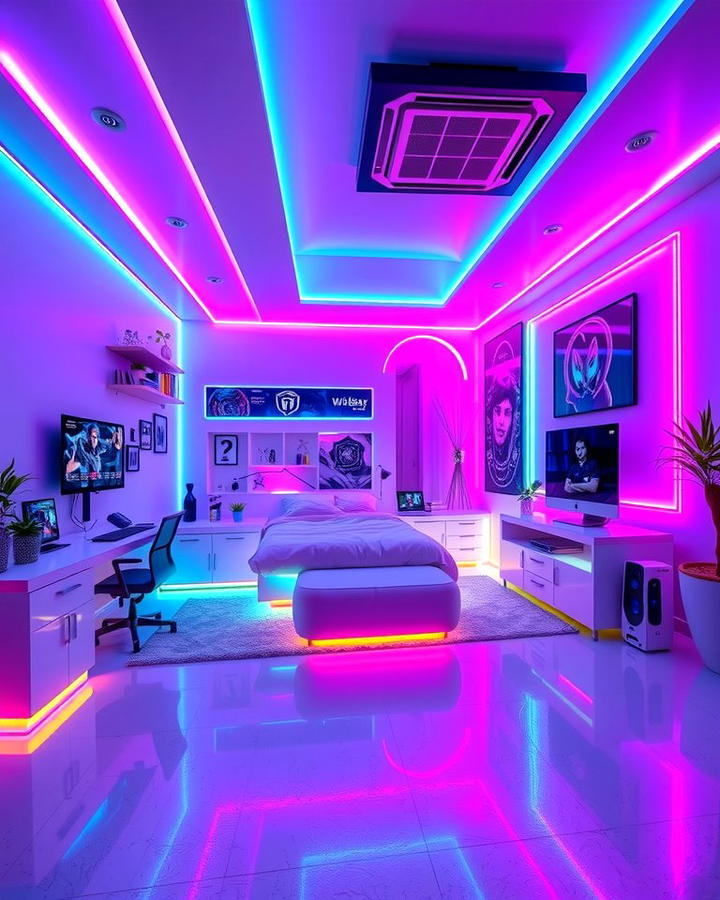 Futuristic LED Lighting Setup