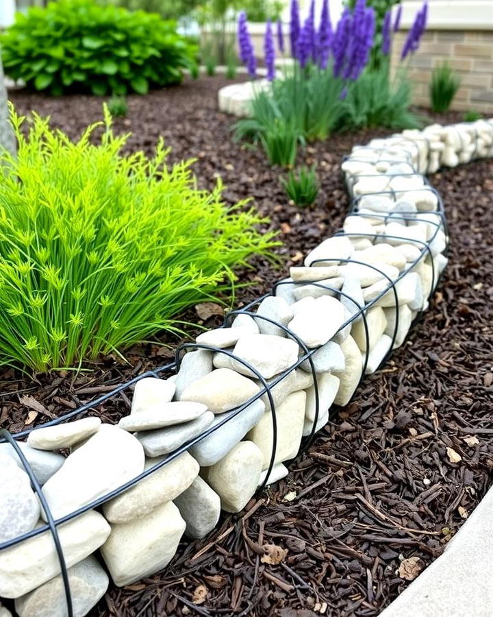 Gabion Wall Edging for Mulch