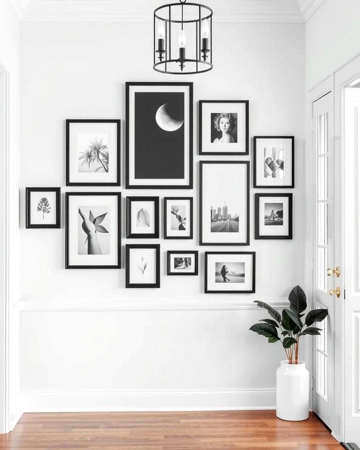 Gallery Wall in Black and White Frames