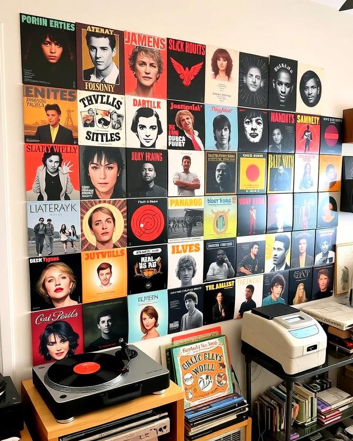 Gallery Wall of Vinyl Covers