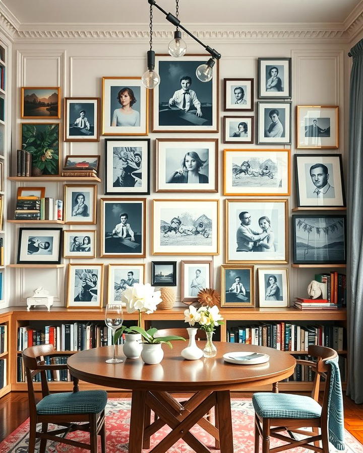 Gallery Wall with Bookshelves