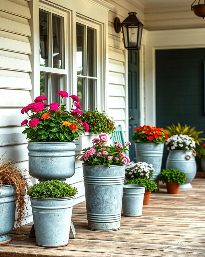 Galvanized Metal Planters