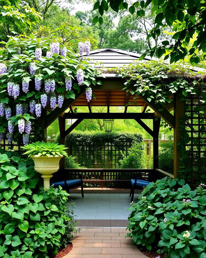 Garden Pavilion with Climbing Plants