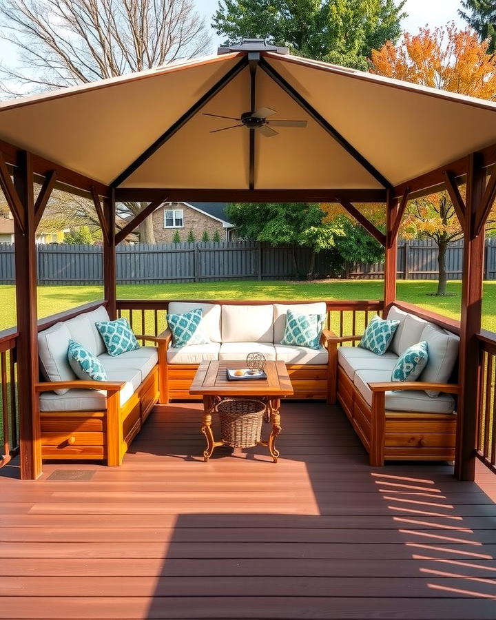 Gazebo with Built In Seating