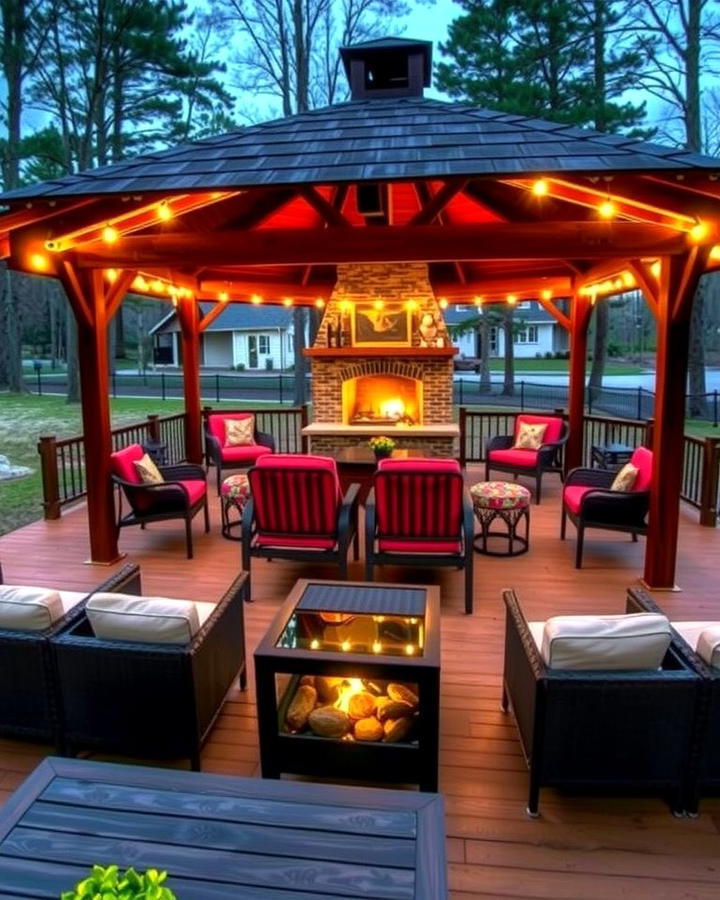 Gazebo with Outdoor Fireplace