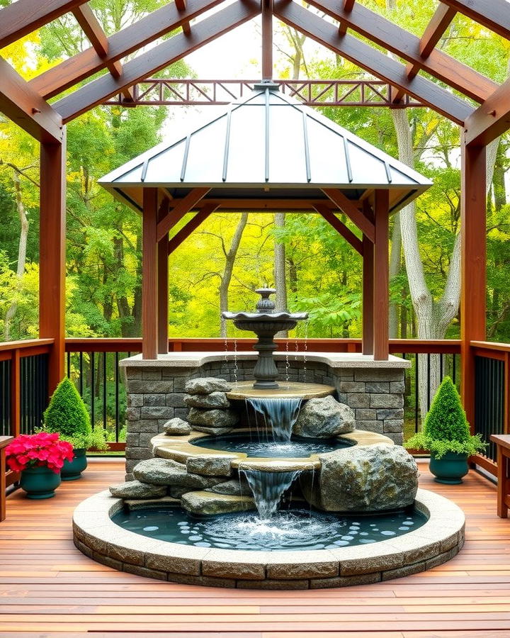 Gazebo with Water Feature for Serenity