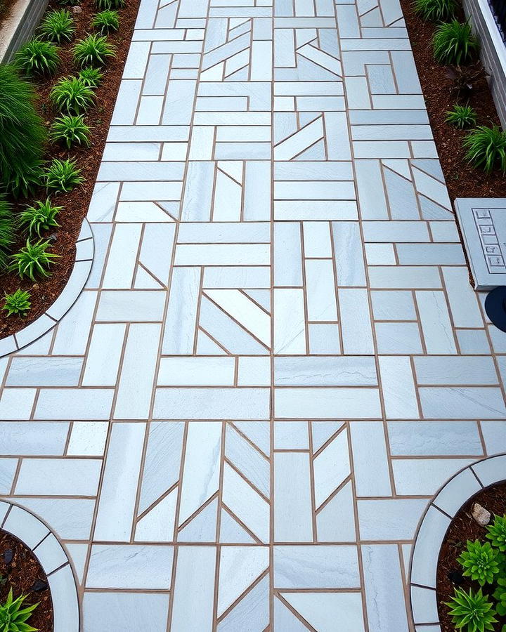 Geometric Bluestone Patio Patterns