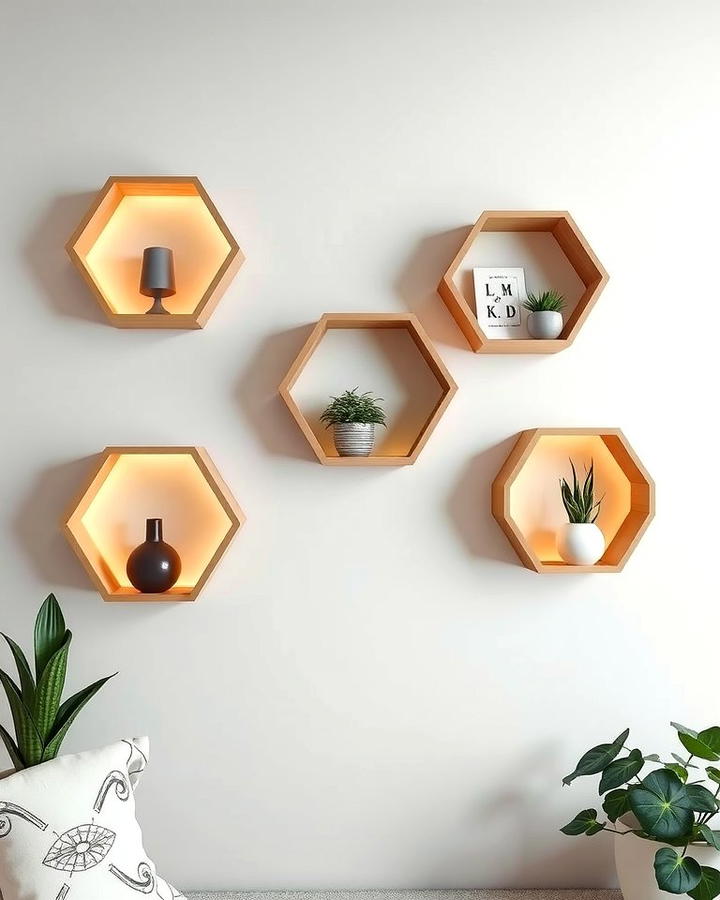 Geometric Floating Shelves