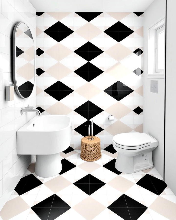 Geometric Patterns Bathroom Floor for a Modern Touch